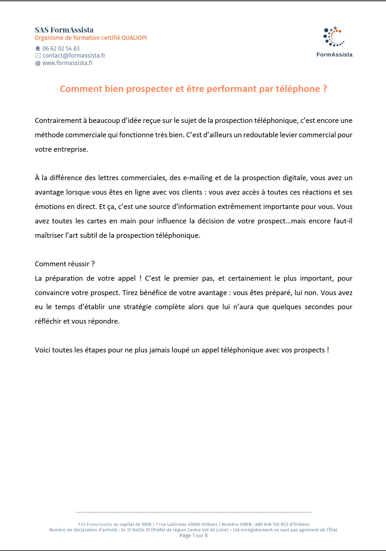 Commercial Documents de prospection pour trouver de nouveaux clients