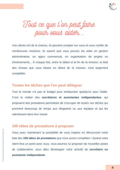 prestations de secrétaire indépendante